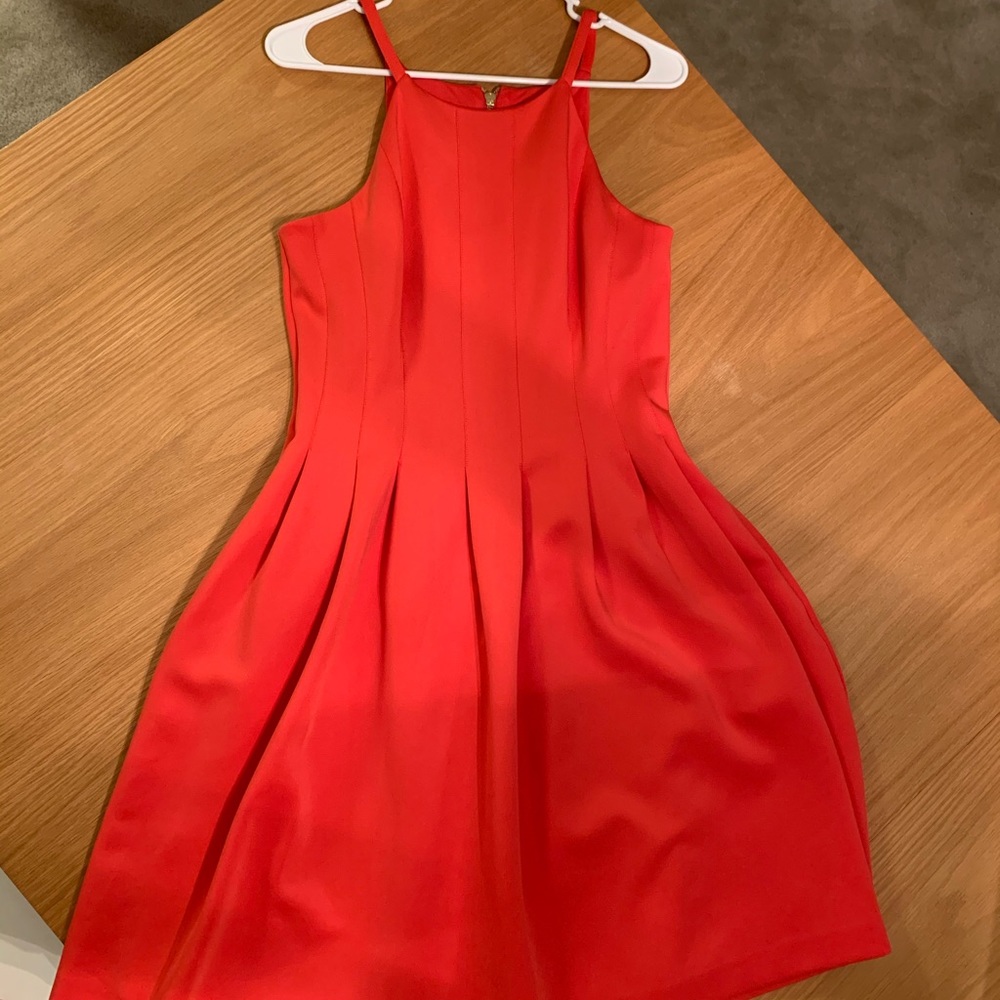 Calvin Klien Pink pleated dress w/ pockets